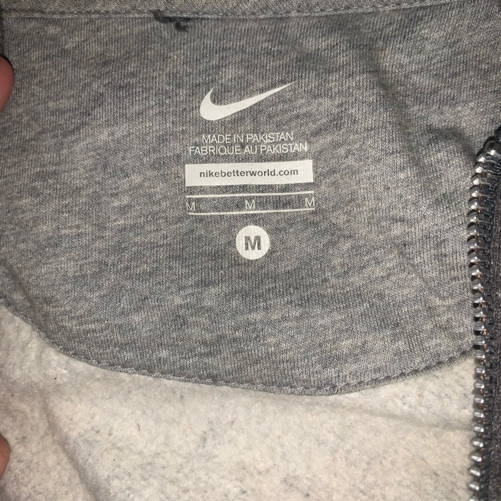 Grey cotton Nike zip up